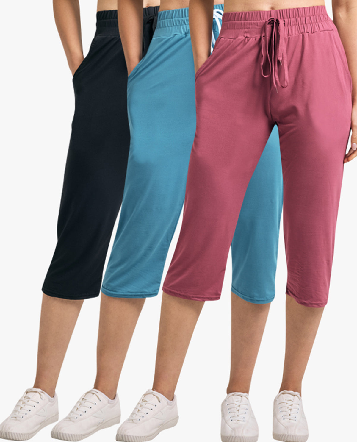 Real Essentials Ladies Yummy Open Hem Soft Capri