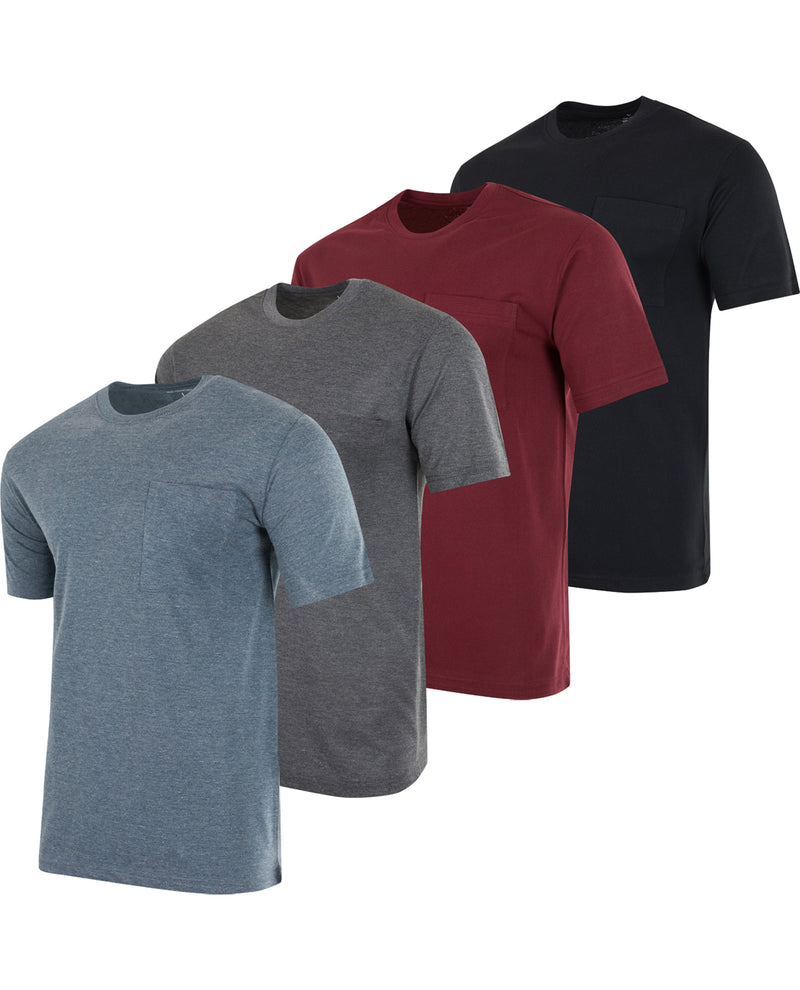 Real Essentials Men's Big & Tall Performance Cotton Short Sleeve Pocket T-Shirt