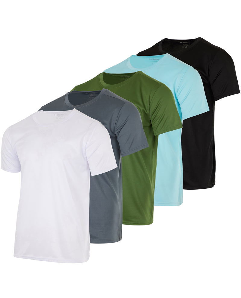 Real Essentials Men's Short Sleeve Quick Dry Mesh Crew Neck T-Shirt