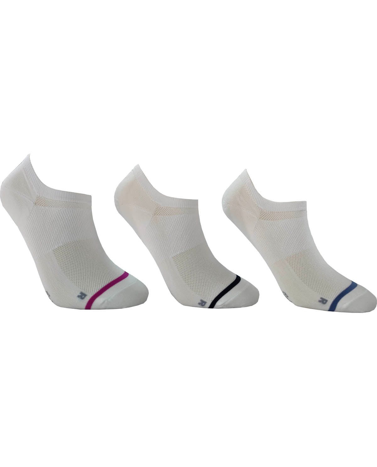 Three pack ladies white low cut socks
